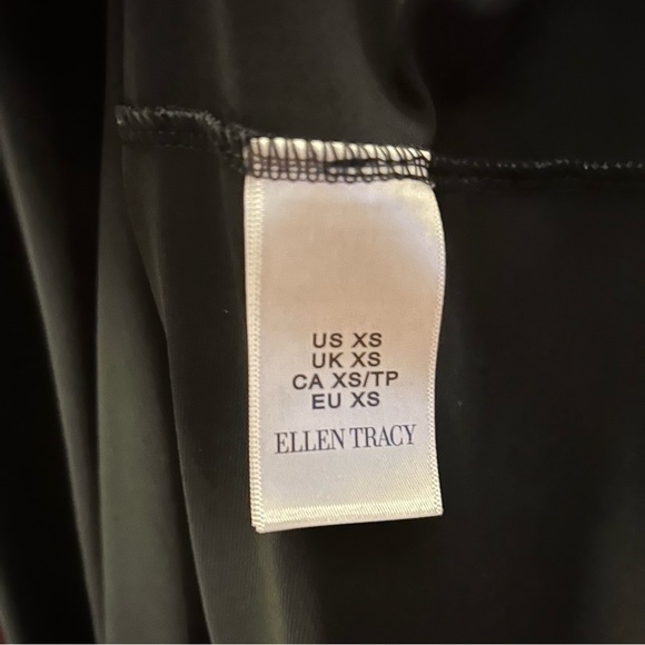Ellen Tracy Black Blouse with Elastic Sleeve - Size XS - Picture 4 of 5